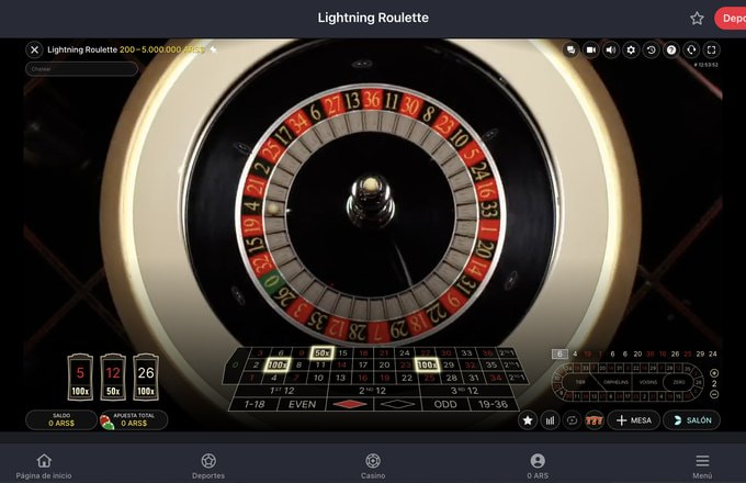 Ruleta Relámpago en vivo en 1RedBet