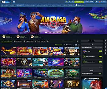Página de inicio de 1xGames en el casino 1xBet.