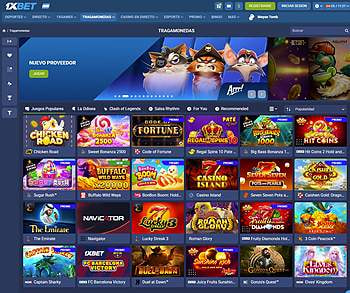 Catálogo de tragamonedas de 1xBet con sus colecciones.