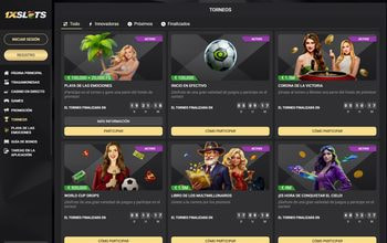 Torneos activos en 1xSlots con sus fondos de premios.