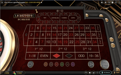 Mesa de Lightning Roulette First Person en Awintura.