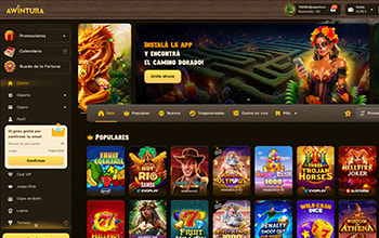 Página de inicio del casino online Awintura.