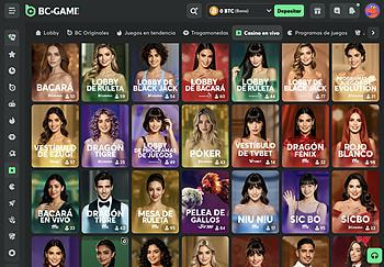 Mesas del casino en vivo de BC.GAME.