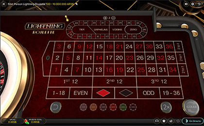 Sala de Lightning Roulette de Evolution en BetLabel.