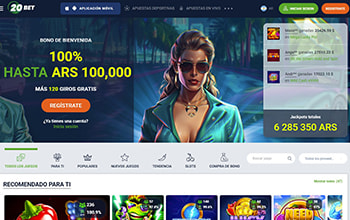 Página de inicio del casino online 20Bet