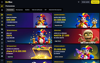Promociones disponibles en el casino online BetBox.