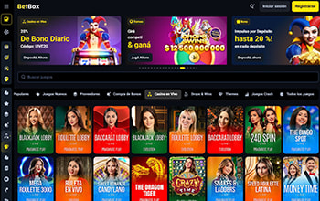 Catálogo de juegos de mesa disponibles en BetBox.