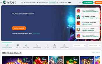 Página de inicio de Ivibet.