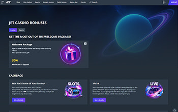 Promociones disponibles en el casino online JET Casino.