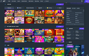 Algunas slots presentes en el catálogo de JET Casino.