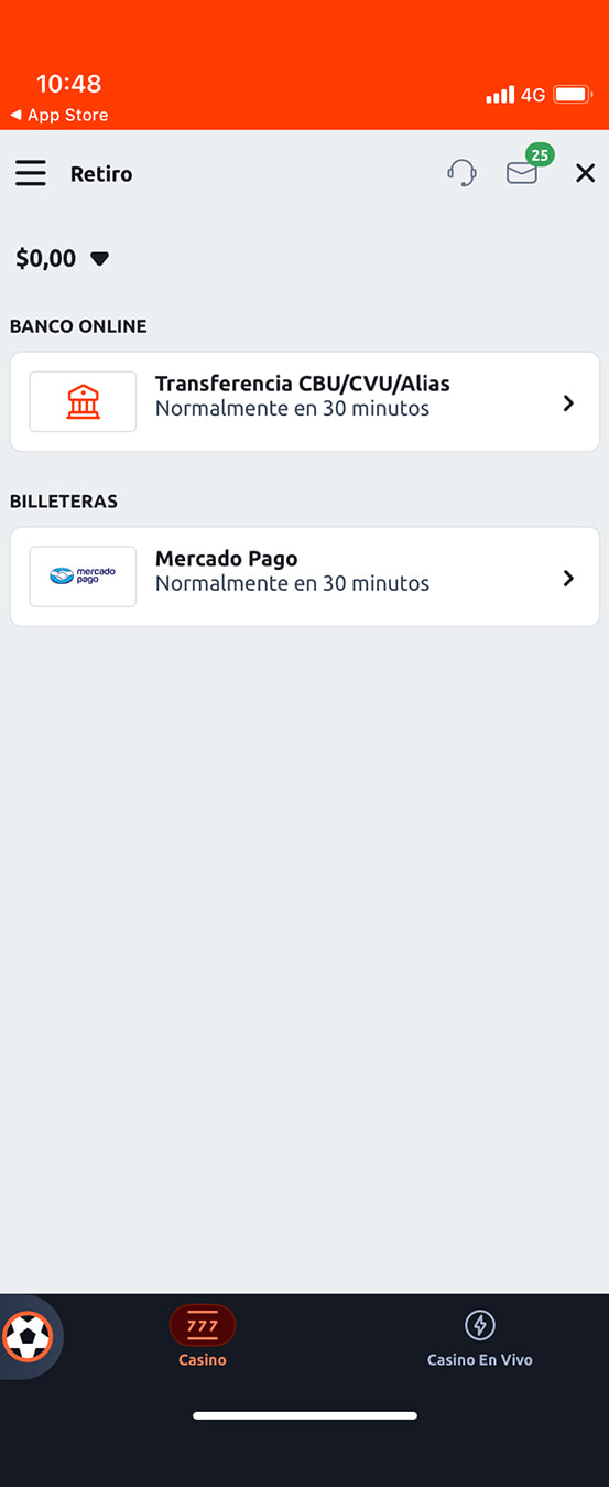 Métodos de pago disponible para retirar las ganancias en Betano.
