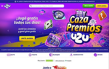 Página de inicio de PlayUZU con el buscador de juegos y las categorías del casino.