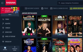Catálogo de juegos disponibles en Rabona Argentina.