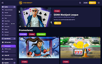 Promociones disponibles en el casino online Roobet.