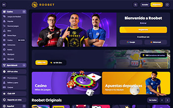 Página de inicio de Roobet.