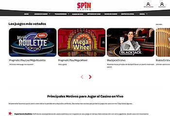Mesas del casino en vivo de Spin Casino.