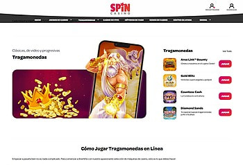 Catálogo de tragamonedas online de Spin Casino.
