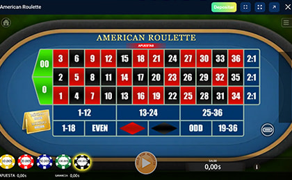 Partida de ruleta americana dentro del casino Topacio.
