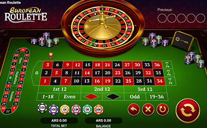 Partida de European Roulette en Topacio.