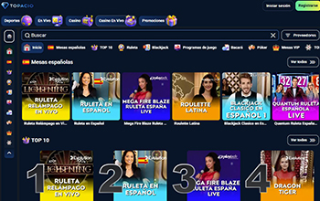 Casino en vivo con juegos para ganar dinero real en Argentina en Topacio
