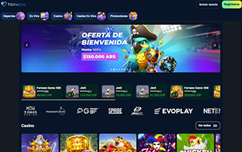 Página de inicio del casino online Topacio