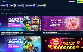 Promociones disponibles en el casino online Topacio