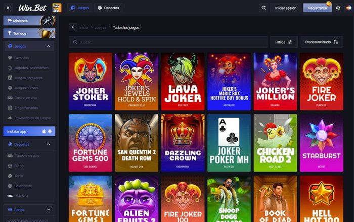 Catálogo de tragamonedas de Win.bet