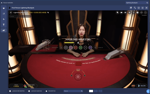 Partida de Lightning Blackjack en el casino online Awintura.