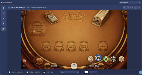 Partida de Casino Hold'em en el casino online Awintura.